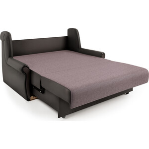 Диван-кровать Шарм-Дизайн Аккорд М 100 рогожка латте и экокожа шоколад