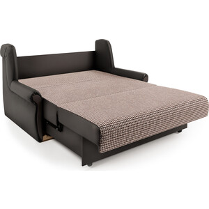 Диван-кровать Шарм-Дизайн Аккорд М 120 Корфу коричневый и экокожа шоколад