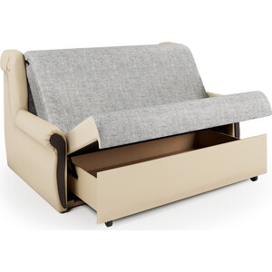 Диван-кровать Шарм-Дизайн Аккорд М 120 экокожа беж и серый шенилл