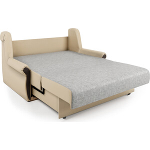 Диван-кровать Шарм-Дизайн Аккорд М 120 экокожа беж и серый шенилл