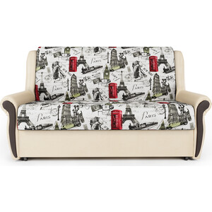 Диван-кровать Шарм-Дизайн Аккорд М 140 велюр Париж и экокожа беж
