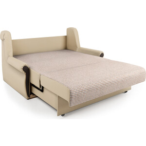 Диван-кровать Шарм-Дизайн Аккорд М 140 Корфу беж и экокожа беж
