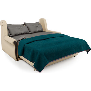 Диван-кровать Шарм-Дизайн Аккорд М 140 экокожа беж и серый шенилл