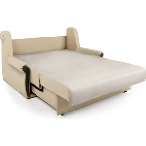 Диван-кровать Шарм-Дизайн Аккорд М 140 экокожа беж и шенилл беж