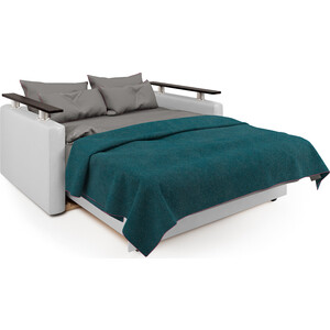 фото Шарм-дизайн диван-кровать шарм 140 фиолетовая рогожка и экокожа белая