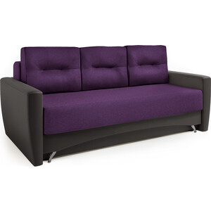 фото Шарм-дизайн диван-кровать опера 130 экокожа шоколад и фиолетовая рогожка