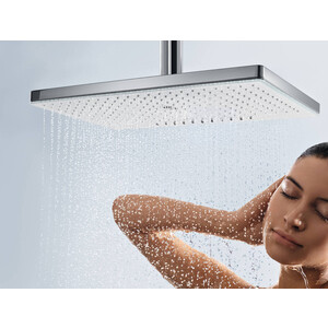 Верхний душ с кронштейном Hansgrohe Rainmaker Select 460 хром/белый (24002400, 24010180)