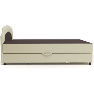 Диван-кровать Шарм-Дизайн Шарм 100 рогожка шоколад и экокожа беж
