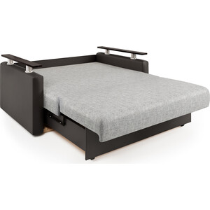Диван-кровать Шарм-Дизайн Шарм 100 экокожа шоколад и серый шенилл.