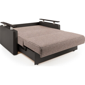 Диван-кровать Шарм-Дизайн Шарм 120 Корфу коричневый и экокожа шоколад.