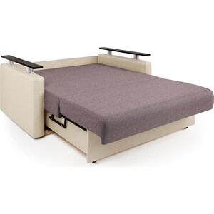 Диван-кровать Шарм-Дизайн Шарм 140 рогожка латте и экокожа беж