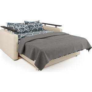 Диван-кровать Шарм-Дизайн Шарм 140 рогожка латте и экокожа беж