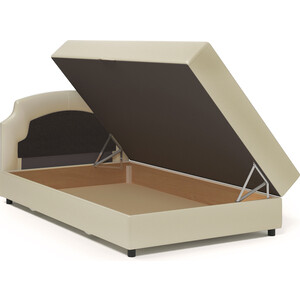Диван-кровать Шарм-Дизайн Шарм 140 рогожка шоколад и экокожа беж
