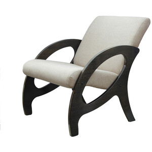 фото Кресло мебелик альма ткань крем/каркас венге/патина