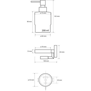 Дозатор для жидкого мыла Bemeta Omega с магнитной мыльницей (104109182)
