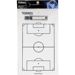 фото Тактическая доска torres для футбола арт. tr1002s, маркерная, с зажимом, в компл. маркер, белая