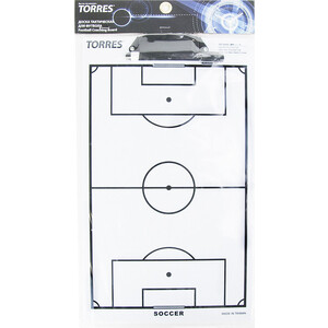 фото Тактическая доска torres для футбола арт. tr1002s, маркерная, с зажимом, в компл. маркер, белая