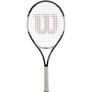 фото Ракетка для большого тенниса wilson roger federer 23 gr0000, арт. wr028410u, для 7-8 лет, для любит, со струн, бело-черн