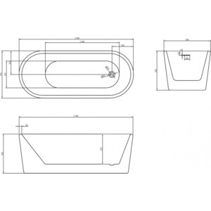 Акриловая ванна Abber 170х70 со смесителем, на каркасе (AB9272-1.7, F7514100)