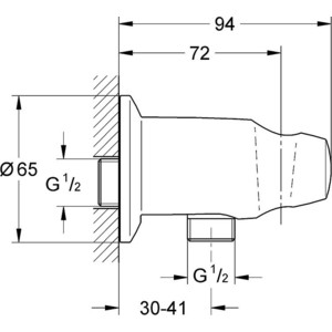 Подключение для шланга Grohe Movario с держателем, хром (28406000)