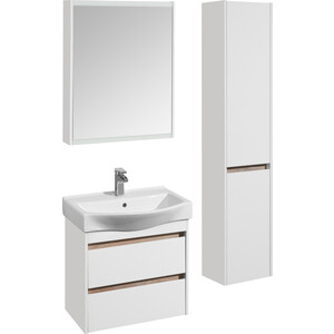 Зеркальный шкаф Акватон Нортон 65 белый глянец (1A249102NT010)