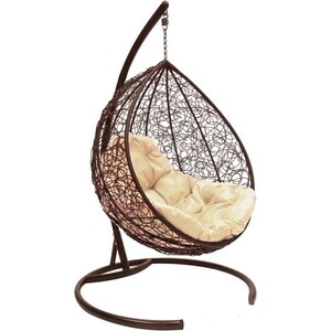 фото Подвесное кресло bigarden tropica brown бежевая подушка
