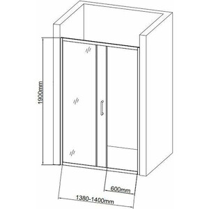 Душевая дверь Aquanet 140х190 прозрачная, хром (SD-1400A)