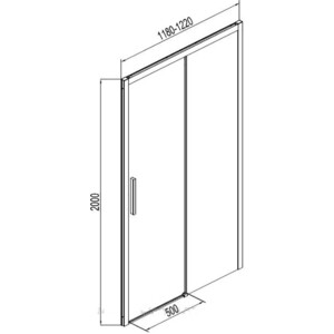 Душевая дверь Aquanet Pleasure 120х200 прозрачная, черная матовая (AE60-N-120H200U-BT)