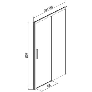 Душевая дверь Aquanet Pleasure 130х200 прозрачная, черная матовая (AE60-N-130H200U-BT)