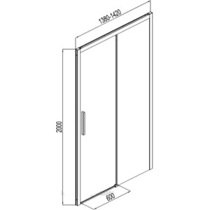 Душевая дверь Aquanet Pleasure 140х200 прозрачная, черная матовая (AE60-N-140H200U-BT)