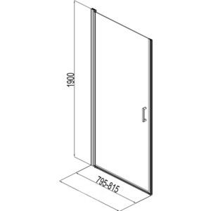 Душевая дверь Aquanet Cinetic 80х190 прозрачная, хром (AE12-N-80H190U-CT )
