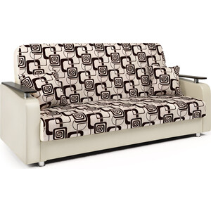 фото Диван-кровать шарм-дизайн мелодия дп №1 120 шенилл ромб и экокожа беж