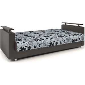 Диван-кровать Шарм-Дизайн Мелодия ДП №2 120 шенилл цветы и экокожа шоколад