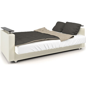 Диван-кровать Шарм-Дизайн Мелодия ДП №2 140 шенил серый и экокожа беж