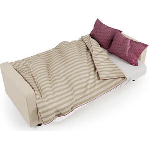 Диван-кровать Шарм-Дизайн Мелодия 120 рогожка латте и экокожа беж