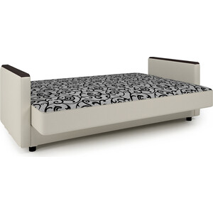 Диван-кровать Шарм-Дизайн Классика Д 120 узоры и экокожа беж