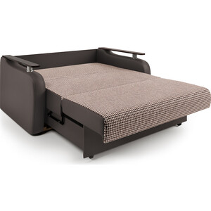 Диван-кровать Шарм-Дизайн Гранд Д 100 Корфу коричневый и экокожа шоколад