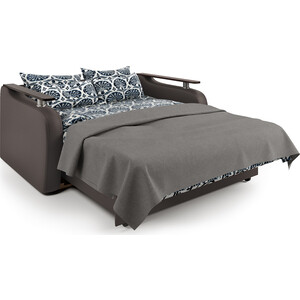 Диван-кровать Шарм-Дизайн Гранд Д 100 Корфу коричневый и экокожа шоколад