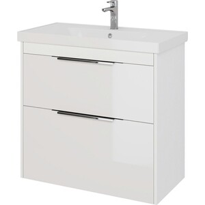 Мебель для ванной Dreja Prime 90 подвесная, с ящиками, белый глянец