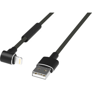 Кабель для зарядки и синхронизации USB – Apple 8 pin Lightining Ritmix RCC-423 GAMING Black Коннектор 90 градусов, подставка для просмотра видео, Тканевая оплетка + металлический корпус