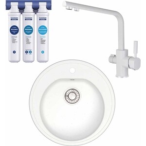 Кухонная мойка и смеситель Glanz J-003-31 с фильтром Барьер Эксперт, белая, матовая, с сифоном (J-003-31, 40144-10-BWT), J-003-31 с фильтром Барьер Эксперт, белая, матовая, с сифоном (J-003-31, 40144-10-BWT)
Кухонная мойка и смеситель Glanz J-003-31 с фильтром Барьер Эксперт, белая, матовая, с сифоном (J-003-31, 40144-10-BWT), J-003-31 с фильтром Барьер Эксперт, белая, матовая, с сифоном (J-003-31, 40144-10-BWT)