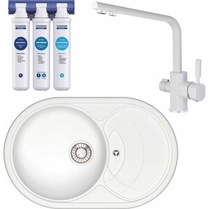 Кухонная мойка и смеситель Glanz J-033-31 с фильтром Барьер Эксперт, белая, матовая, с сифоном (J-033-31, 40144-10-BWT), J-033-31 с фильтром Барьер Эксперт, белая, матовая, с сифоном (J-033-31, 40144-10-BWT)
Кухонная мойка и смеситель Glanz J-033-31 с фильтром Барьер Эксперт, белая, матовая, с сифоном (J-033-31, 40144-10-BWT), J-033-31 с фильтром Барьер Эксперт, белая, матовая, с сифоном (J-033-31, 40144-10-BWT)