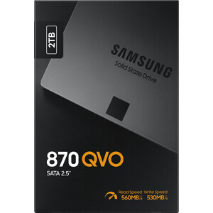 SSD накопитель Samsung 2TB 870 QVO, V-NAND, 2.5", SATA III, [R/W - 530/560 MB/s]