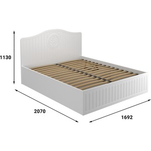 Кровать с ламелями и подъемным механизмом Compass Монблан МБ-606К 200x160 белое дерево