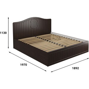 фото Кровать с ламелями и подъемным механизмом compass монблан мб-607к 190x180 орех шоколадный