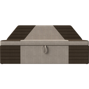 фото Артмебель кухонный прямой диван дуглас рогожка бежевый коричневый