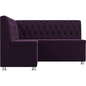 фото Кухонный угловой диван артмебель мирта велюр фиолетовый левый угол