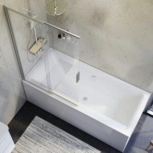 Акриловая ванна Am.Pm Inspire 2.0 180x80 с каркасом, душем и шторкой (WK52EB)