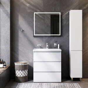 фото Мебель для ванной am.pm gem s 75 напольная с раковиной, зеркалом и аксессуарами (bk91gf)