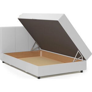 Кровать Шарм-Дизайн Классика 100 серая рогожка и белая экокожа